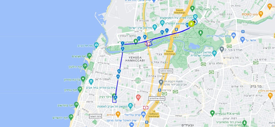 Telaviv nightrun 2018 parking map